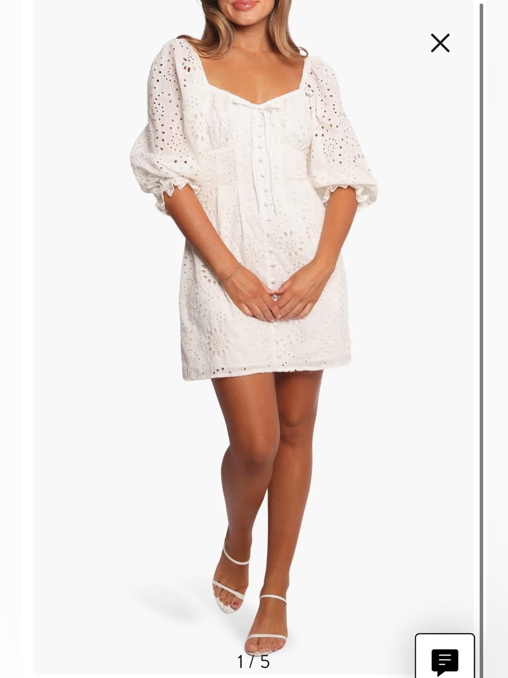 Petal & Pup White Lace Detail Dress